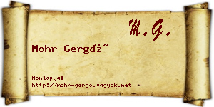Mohr Gergő névjegykártya